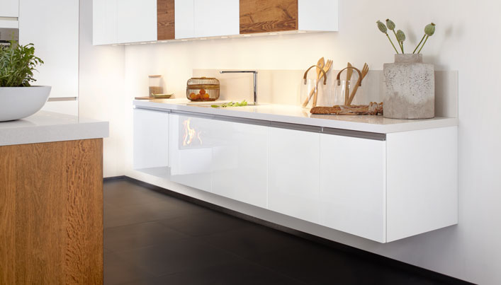 Witte zwevende keuken | Satink Keukens Witte zwevende keuken | Satink Keukens